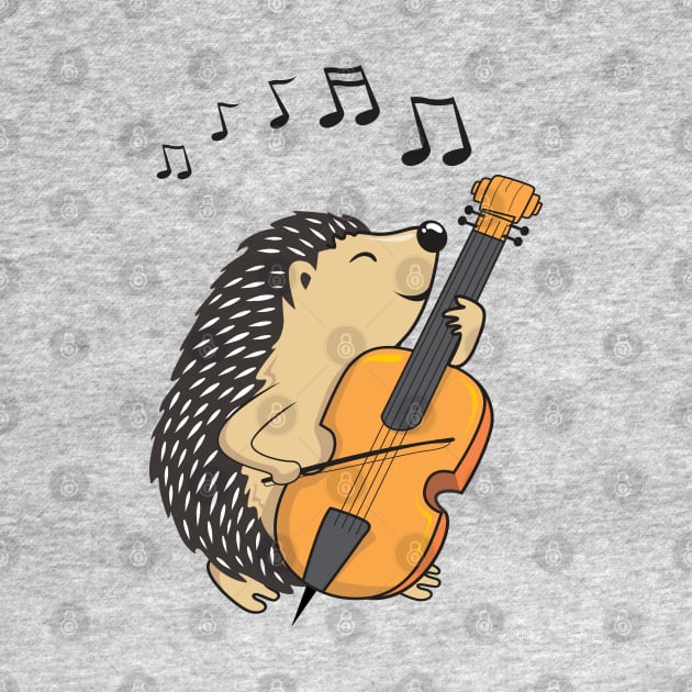 hedgehog playing cello by Mako Design 